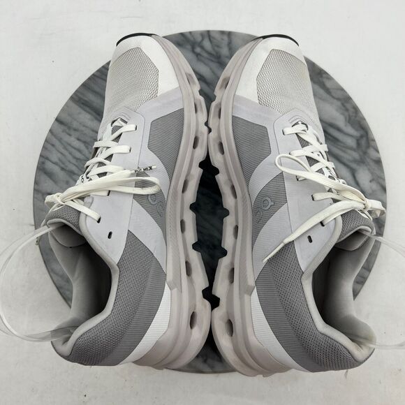 On Cloud Womens 9 Running Shoes Cloudrunner White Grey Lightweight Mesh Lace Up - Picture 6 of 13